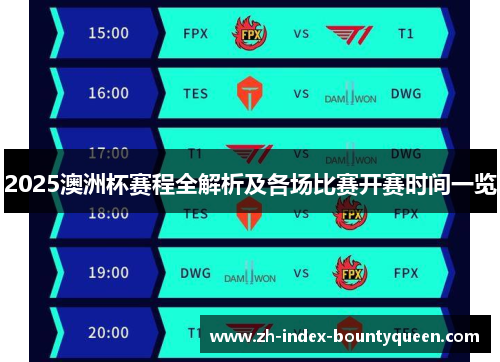 2025澳洲杯赛程全解析及各场比赛开赛时间一览 2025澳洲杯赛程全解析及各场比赛开赛时间一览