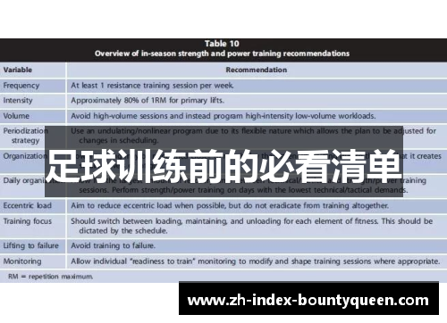 足球训练前的必看清单 足球训练前的必看清单