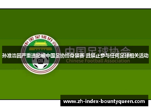 孙准浩因严重违纪被中国足协终身禁赛 且禁止参与任何足球相关活动 孙准浩因严重违纪被中国足协终身禁赛 且禁止参与任何足球相关活动